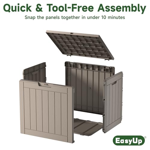 Outdoor Storage Box 38 Gallon Waterproof Resin Deck Boxes (Grey / 38 Gallon)