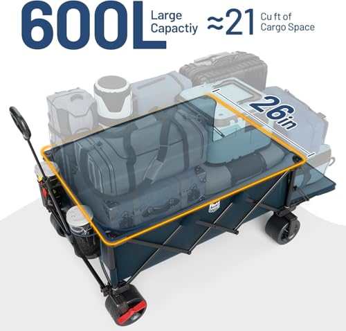 600L Beast Wagon 26" W Extra Wide Folding w (Blue / 600L)