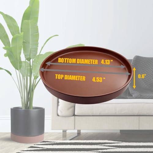 4 Pack Ceramic Plant Saucer Pot Tray 4 Inch ((4.5"/4.1")-4pack / Brown)