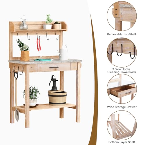 Potting Bench with Storage Drawer
