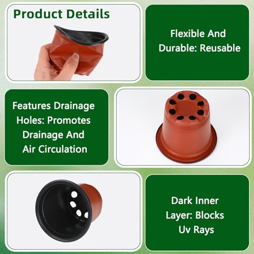 110 Pcs 3.5 Inches Plastic Plant Pots (3.5 Inch)