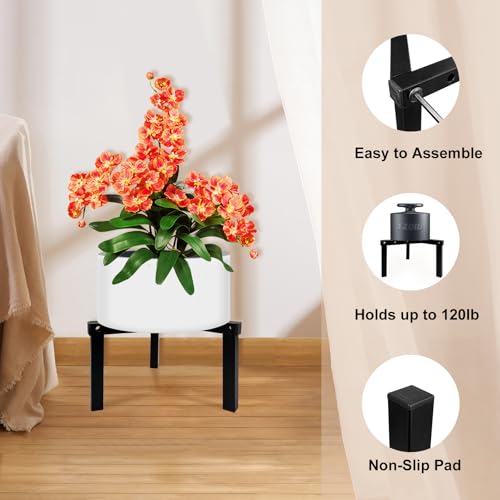 Three Legs Adjustable Metal Plant Stand for 5" (3 - Mini / Mini 3Legs Black 5-10")