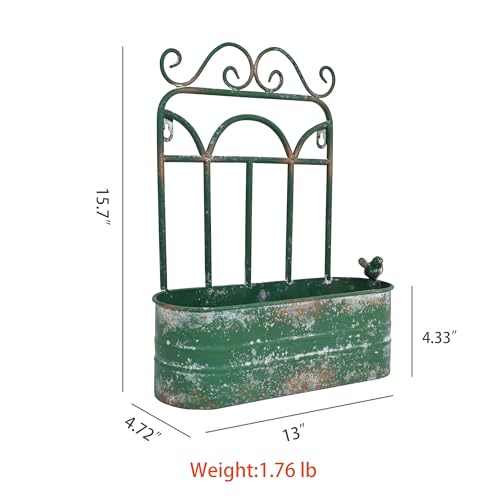 Rustic Metal Wall Planter Country Garden Wall Hanging Mount Vase Pocket Outdoor Vintage Hanging Pot Farmhouse Wall Decor for Plants Flowers