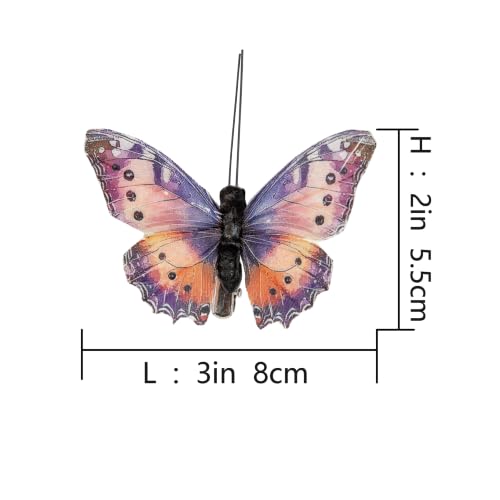 Artificial Feather Simulation Butterfly Party Decoration Set (H Clip)