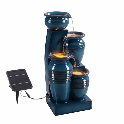 28.74 in. 4 Tier Cascading Bowl Water Fountain (Blue)
