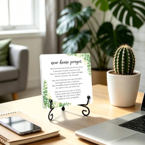 Christian Gifts Prayer Plaque for Home Book Shelf Table Decor 6.3x6.3 In 03 (Multicolor 1728 / Wooden sign with iron frame（6.3 x 6.3 inches）)