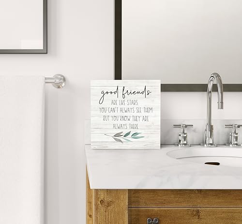 Good Friends Are Like Stars Wood Box Sign Desk Decor (Friends-white 8 / 8 x 8 inches)