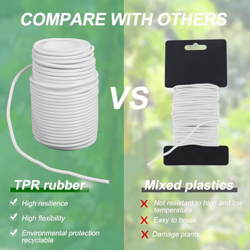 Soft Plant Ties for Support (2pcs White Plant Wire)