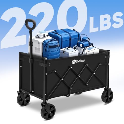 Lightweight Collapsible Wagon (Black / 220 lbs)