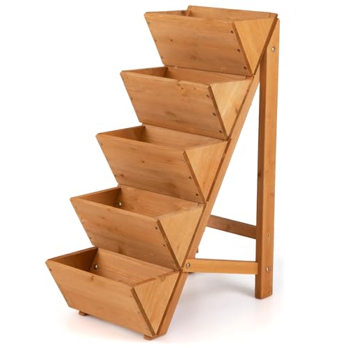 5 Tier Wooden Vertical Raised Garden Bed (21'' x 12'' x 30'')
