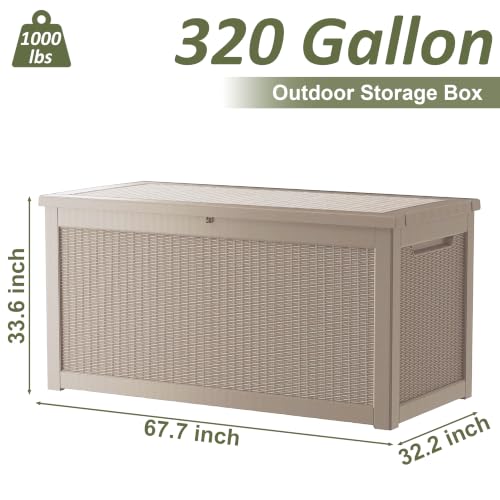 325 Gallon Outdoor Storage Box Waterproof (Grey / 325 Gallon)