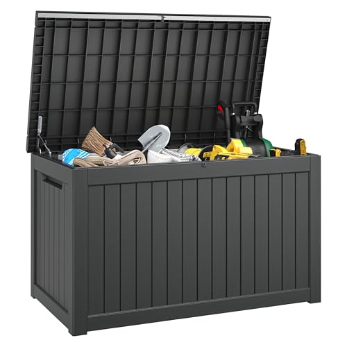 280 Gallon Outdoor Storage Box Waterproof Deck Box for Patio (Black / 280 Gallon)