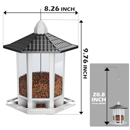 2 Pack Bird Feeders for Outdoor Hanging (Black&White / 2 PACK)