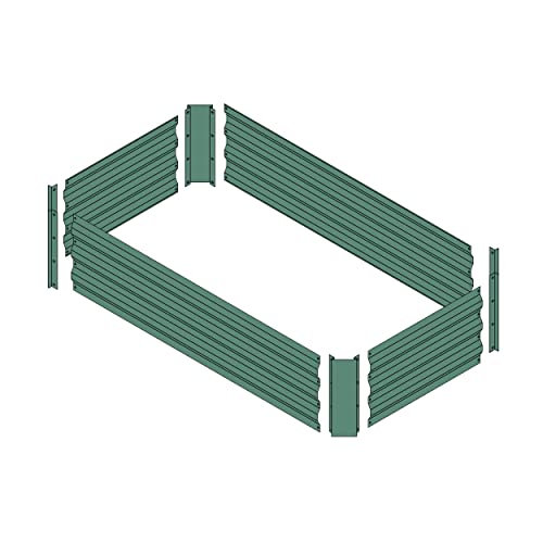 4x2x1ft Green Metal Raised Garden Bed Kit (Green / 4x2x1 ft)