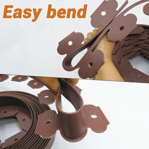 Landscape Edging (Brown-33Feet-2in / Plastic Stakes)