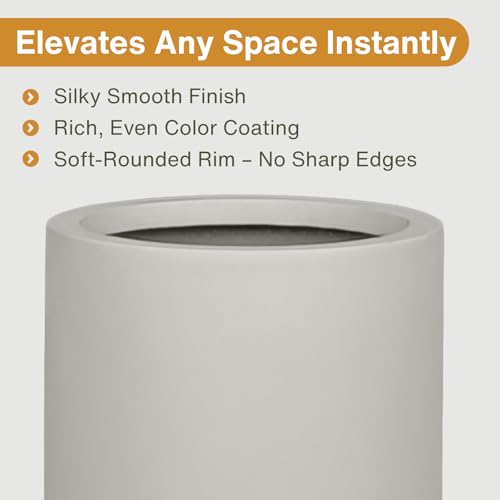 19.5" H x 9.8" D Premium Tubo Fiberstone Planter