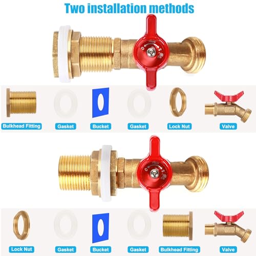 Brass Rain Barrel Spigot Linking Connector Hose Kit