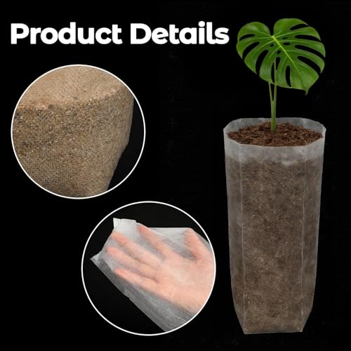 100 Pcs Nursery Growing Bags (7.5 x 11.6 Inches)