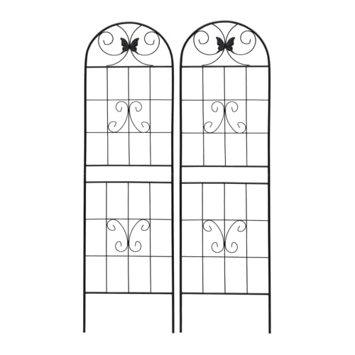 2 Pack Garden Trellises with Black Metal Coating