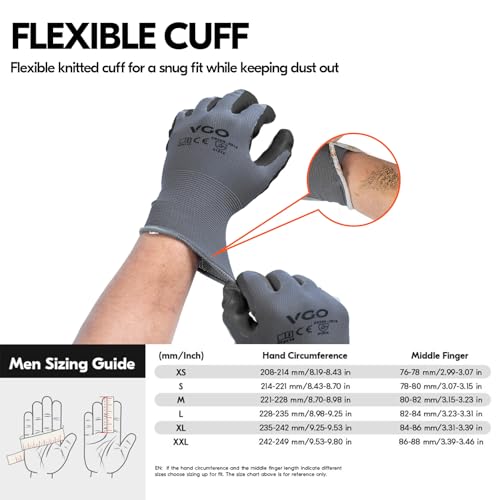 10Pairs Non Slip Safety Work Gloves (10 Count)