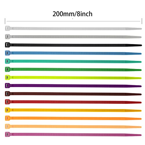 100PCS 8 inch Orange Cable Zip Ties Heavy Duty (8 inch / Orange)