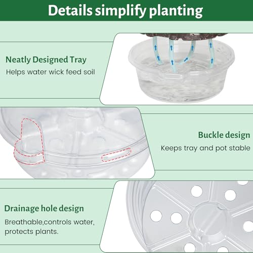 Self Watering Pots for Indoor Plants (4/5/6.5 Inch-18Pcs)