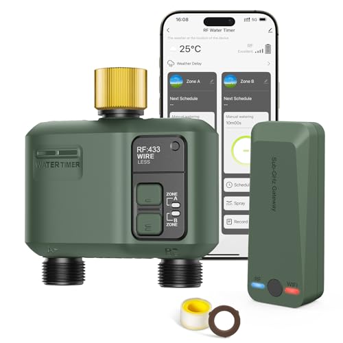 WiFi Water Timer 2 Zone for Garden Hose (2 Outlet In)