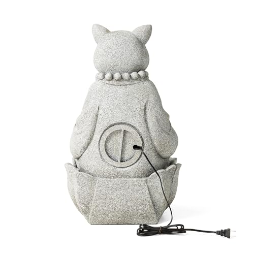Water Fountain Outdoor (Concrete Cat / 22"H)