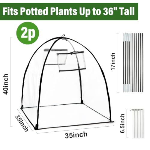 35 inch Plant Covers Freeze Protection (35*40in 2P / Clear)