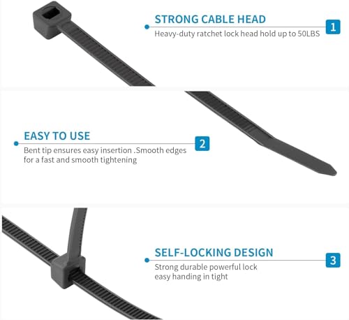 1000 PCS PCS Brown Zip Ties 10 Inch (10 Inch(60 lbs, 1000 pcs) / Brown)