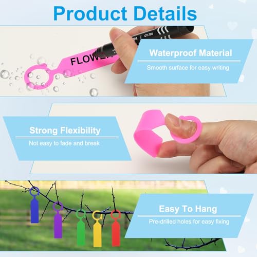 Waterproof Plastic Plant Labels (Pink)