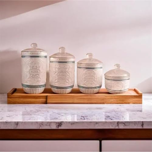 4 Pcs Set Casual Provincial Ceramic Canisters (4 Count)