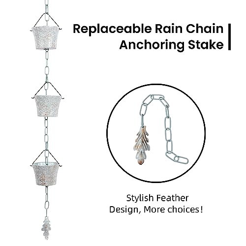 Rain Chain for Gutters with Adapter (Cyan)