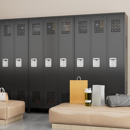 Upgrade Metal Lockers for School Office Gym Bedroom (Black-hw / 3 Doors)