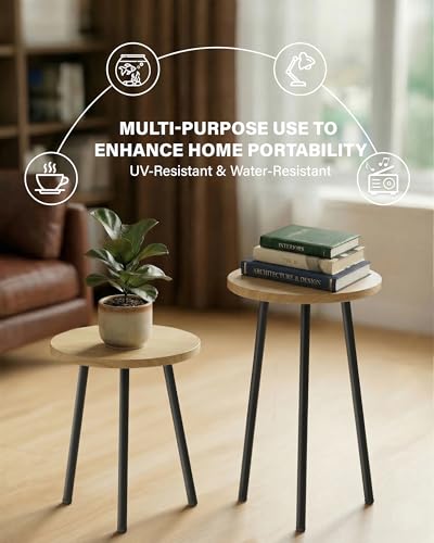 Plant Stand Indoor Tall (Burlywood / 14"&20")