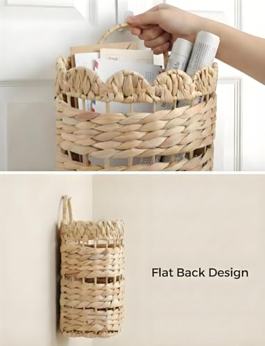 Handwoven Wall Hanging Basket for Front Door (Short Cylindrical)