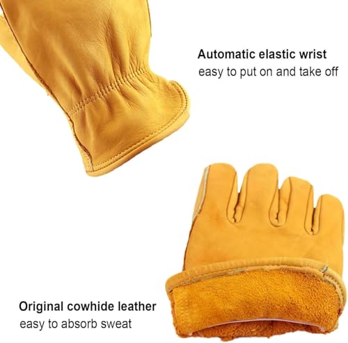 Leather Work Gloves for Men (Gold(24 Pairs) / Medium)