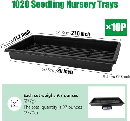 10 Pack 1020 Trays and 10 Pack 1020 Mesh Bootom Trays (21L x 11 W x 2.5 H)