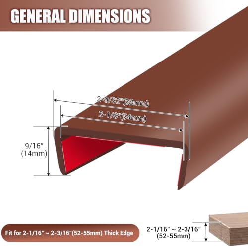 Rubber Edge Trim (Fit 2-1/8" - L20' / Brown)