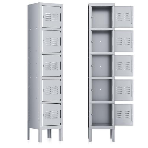 Metal Locker for Employees (Grey / 5 Doors)