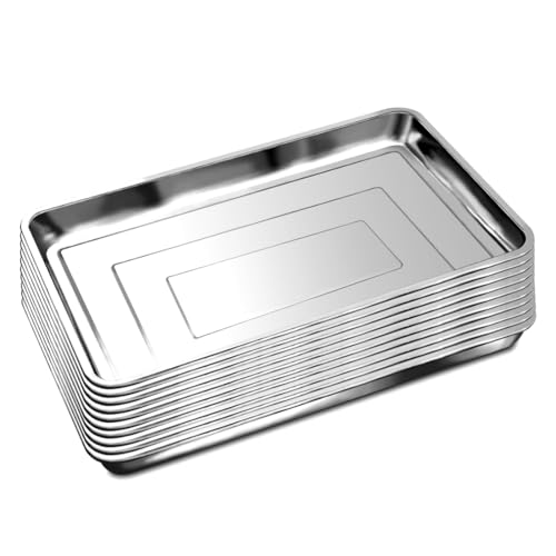 10 Pack Large Stainless Steel Seedling Trays (Large-10P)