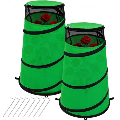 2Pcs Pop Up Rose Cones for Winter Protection (Green-2Pcs)