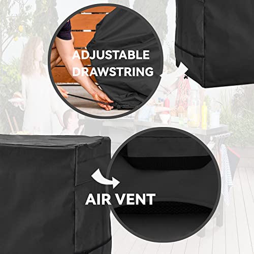 Outdoor Pizza Oven Table Cover Black Heavy Duty Waterproof Cover