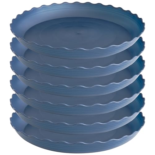 6 Pack of 6 inch Plant Saucer Plant Tray (6" (6 pack) / Blue)