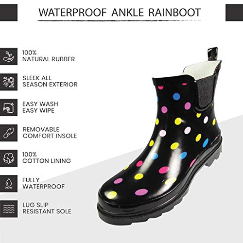 Women's Waterproof Ankle Rain Boots (11 / Multi)