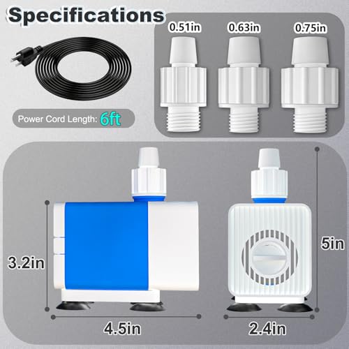 400GPH Water Fountain Pump 25W Pond Pumps Ultra