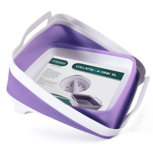 Collapsible Dish Basin with Drain Plug (Purple)