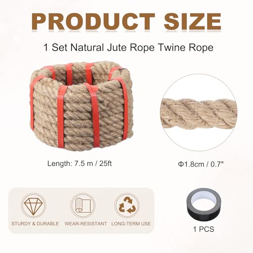 Jute Rope 0.7 Inch x 98ft