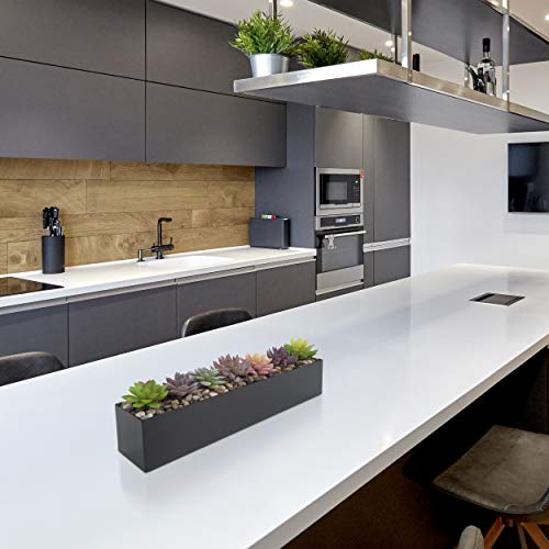 Modern Black Trough Rectangular Planter (16 X 3.2 X 3.5 Inches / Matte Black)