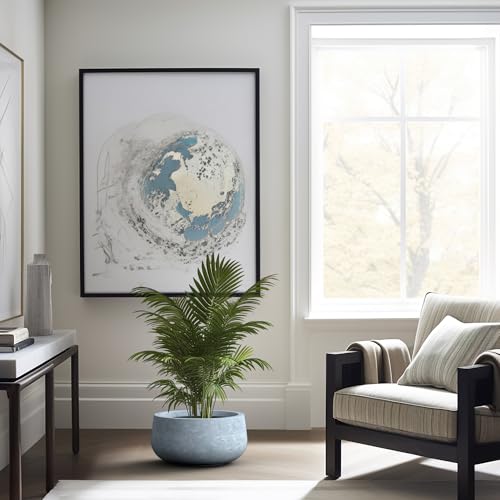 Accent Round Bowl Blue Gray Concrete Planter 16" Dia (Slate Gray / 15.7"w)